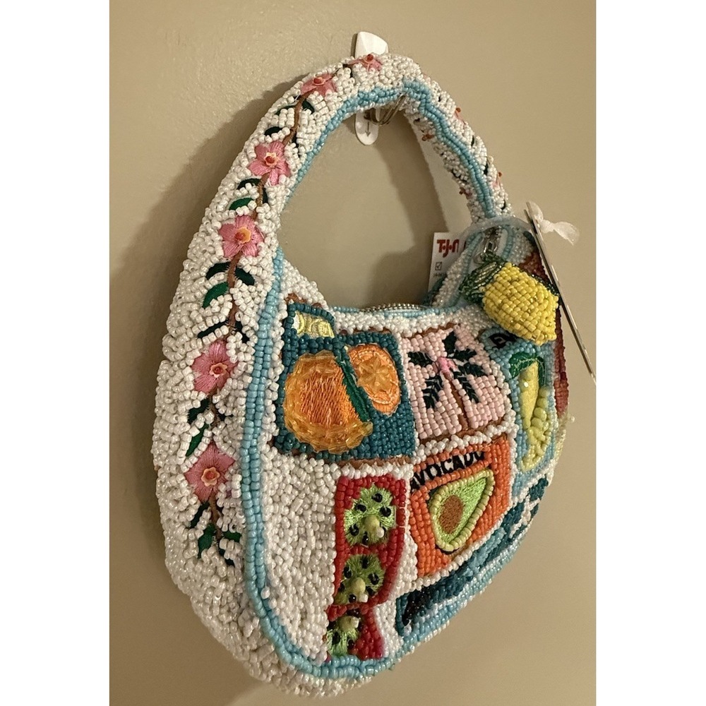 NEW‎ RELEASE Viral Made In India Beaded Fruit Flowers And Shells Summer Bag, NWT - Picture 2 of 4